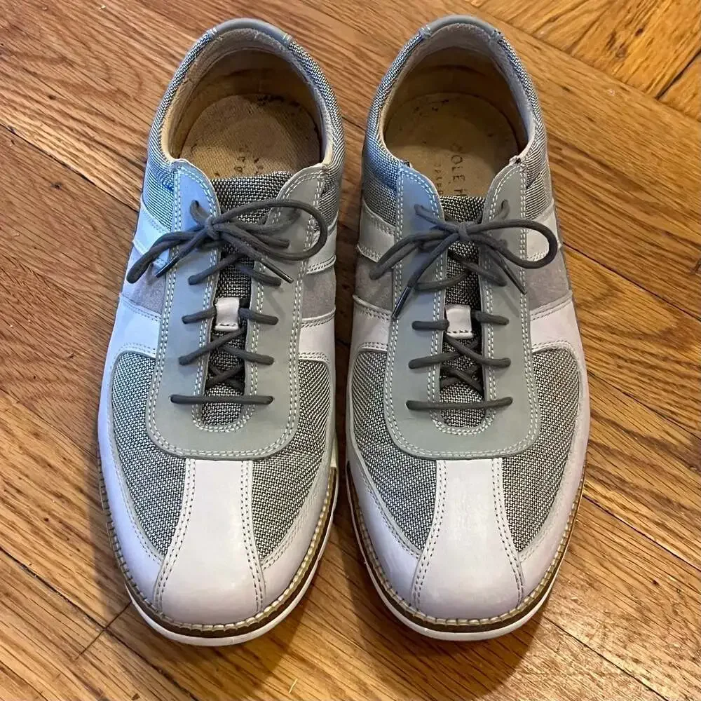 Cole Haan Grand.OS Gray Leather and Mesh Oxford Casual Shoes Sneakers Comfort 9M
